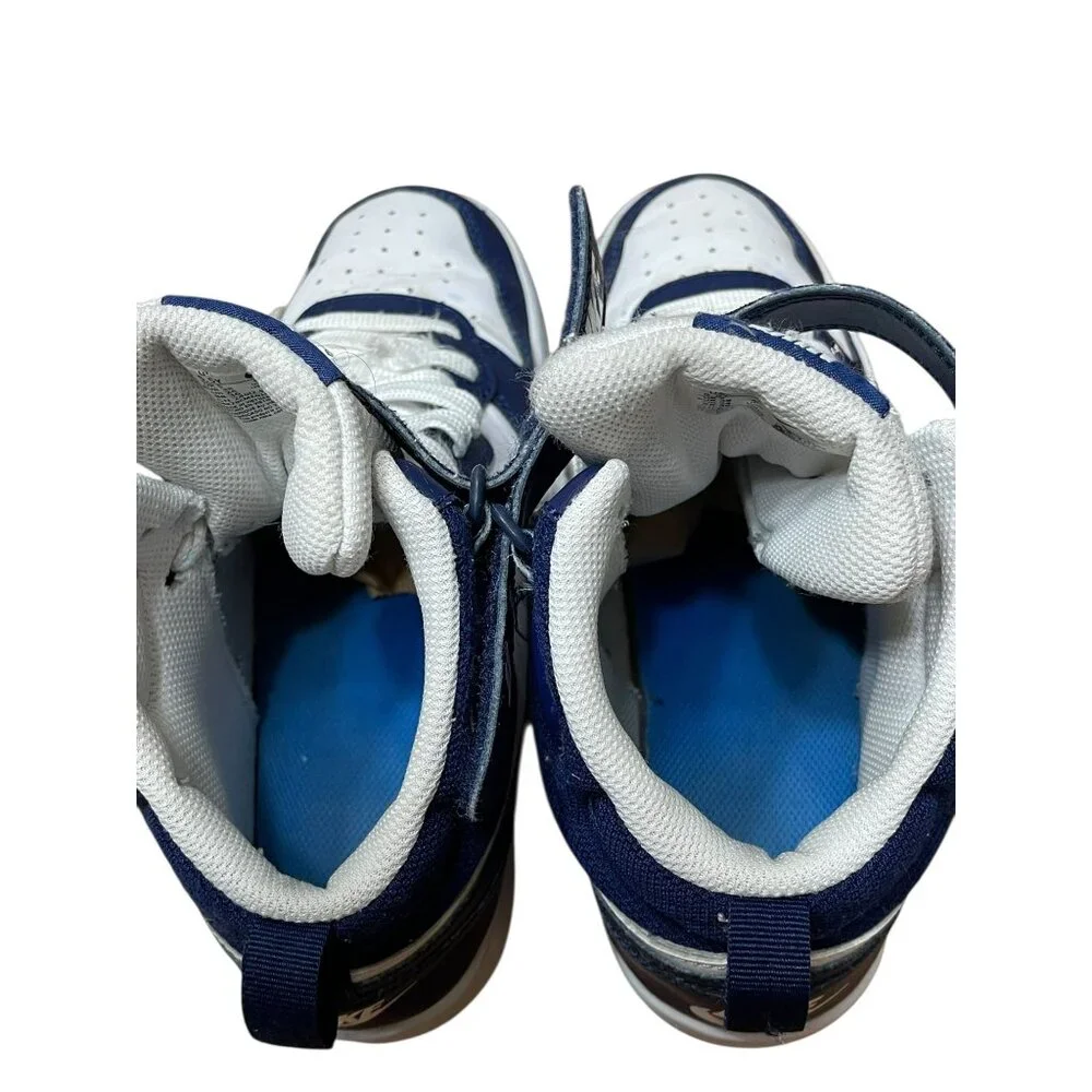 Nike Kids Dunk Mid Navy & White Sneakers Size‎ 5.5Y EU 38 Athletic Shoes